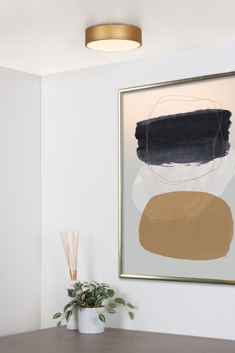 Lucide UNAR - Zapustené stropné svietidlo - Ø 20 cm - LED Dim. - 1x12W 2700K - 3 StepDim - Matt Gold / Mosadz